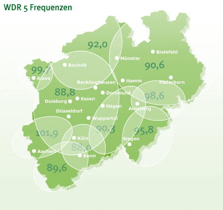 frequenz_karte WDR5 WDR 5 Frequenzen